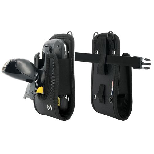 Holster Mobilis - Étui pour terminal de saisie Gun avec Ceinture + Tour de cuisse - Dimensions maximales du terminal : 18 x 9,5 x 5,5 cm - Noir