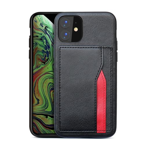 Coque en cuir avec fente carte pour Apple iPhone 11 Pro 5.8 - Noir