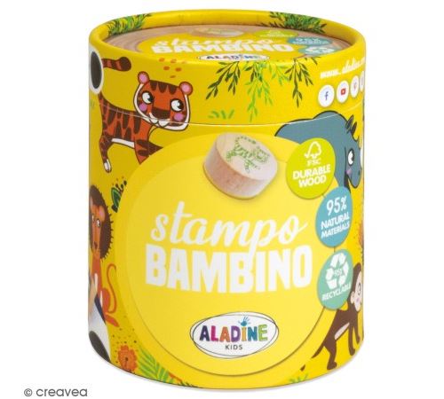 Kit de tampons bois Stampo Bambino - Savane - 8 pcs
