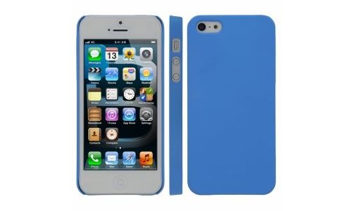 Coque rigide Bleue pour iPhone 5 et iPhone 5s toucher gomme