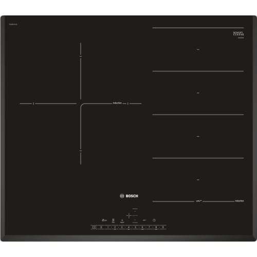 Bosch Serie | 6 PXJ651FC1E Plaque à induction encastrable en verre céramique avec commandes tactiles Noir