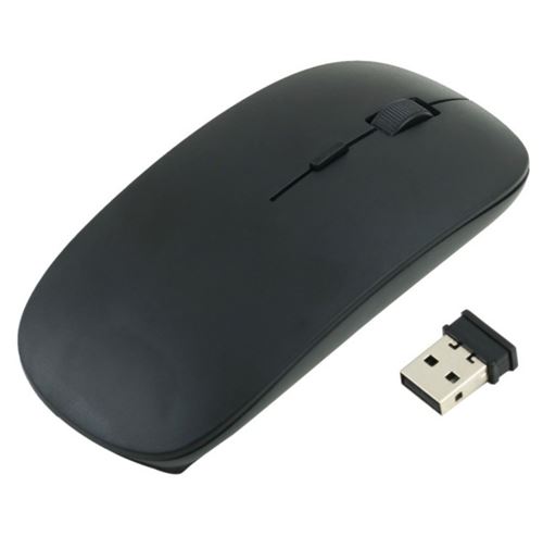 Souris pour PC KUBB Sans Fil Ultra Plate USB Universelle Capteur Optique 3 Boutons (NOIR)