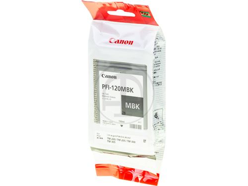 Canon PFI120MBK approprié pour IPF TM200 Encre Noir Mat 2884C001 130ml
