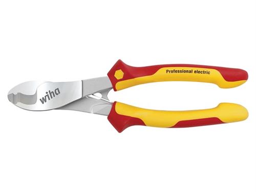 Wiha 43662 Cable Cutter 1000V VDE-tested Insulated Electric Wire Cutter Tool with Switchable Opening Spring Cleaning-cut 210mm