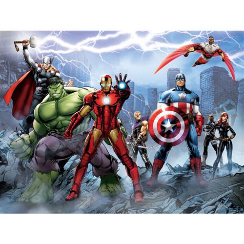 Ag Art - Papier peint Equipe Avengers Marvel 360X255 cm - Multicolor