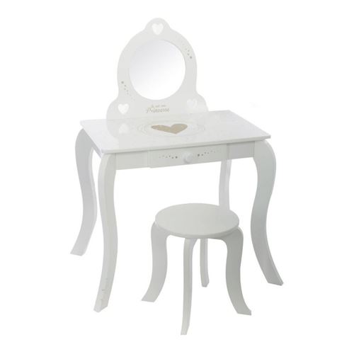 Coiffeuse avec tabouret enfant blanc Atmosphera