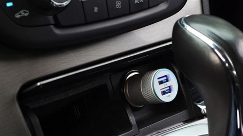Adaptateur USB Prise Allume Cigare pour NUBIA Z11 Double 2 Ports Voiture Chargeur Or Universel
