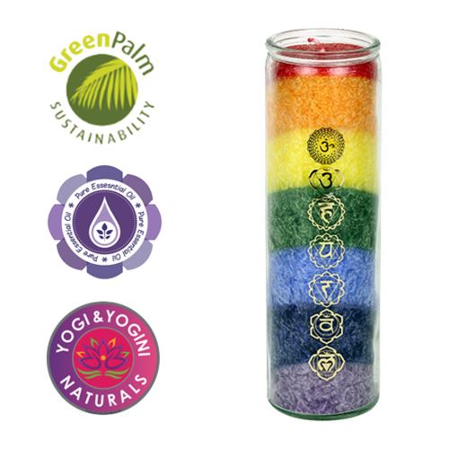 Bougie en stearine 100 heures - 7 chakras