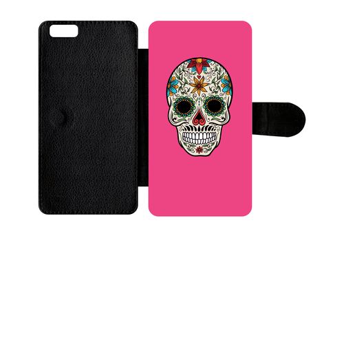 Etui À Rabat Apple Iphone 6s Plus Crane Couleurs Fond Rose