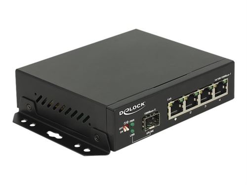 DeLOCK Commutateur Gigabit Ethernet 4 ports + 1 SFP