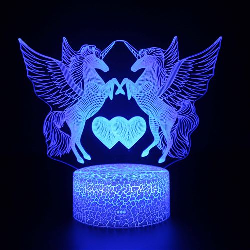 Lampe 3D Tactile Veilleuses Enfant 7 Couleurs avec Telecommande - Licorne #61