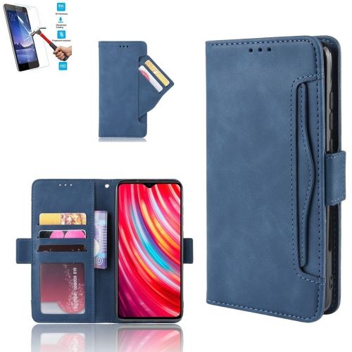 Etui Samsung Galaxy A71 Portefeuille Bleu Avec Film Verre Trempé Coque Housse En Cuir Pu hfs-house®