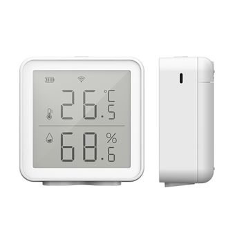 l/'enregistrement de la date et les alertes L/'alarme de capteur d/'humidité d/'hygromètre de température extérieure intérieure intelligente WiFi fonctionne avec l/'affichage LCD précis numérique Alexa