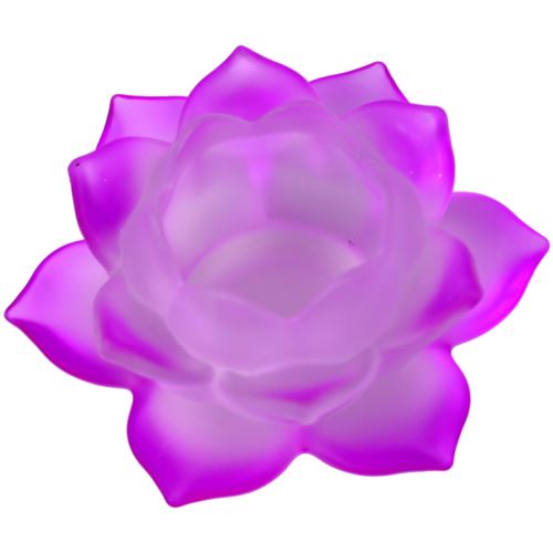Porte Bougie Fuchsia Lotus en verre