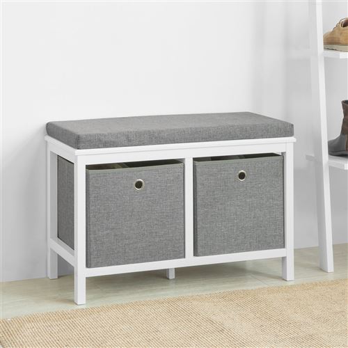 Banc de Rangement avec 2 Paniers et Coussin Rembourré,SoBuy FSR81-HG