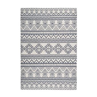 Tapis d'Extérieur Ethnique "Yoga" Anthracite & Ivoire 200 x 290 cm - 1