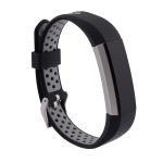 Bracelet en silicone souple bicolore noir/gris pour votre Fitbit Alta/Alta HR