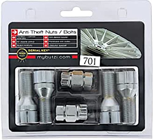 Butzi boulons de roue antivol M14 x 1,25 T17 6 pièces