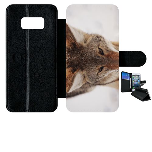 Etui à rabat samsung galaxy s8 tete de loup