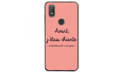 Coque souple pour Wiko View 2 avec impression Motifs Avant, j'étais chiante rose