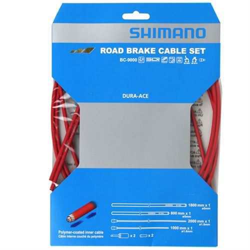 Shimano jeu de câbles de frein Dura-Ace BC-9000rouge 8 pièces