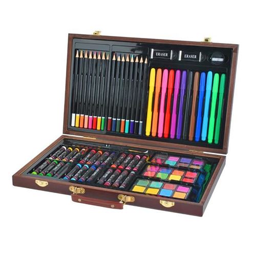 MonMobilierDesign Mallette crayons coloriage coffret dessin 81 pièces