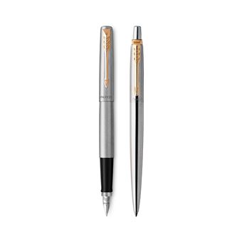 PARKER Jotter coffret cadeau Duo : Stylo bille + Stylo plume, acier