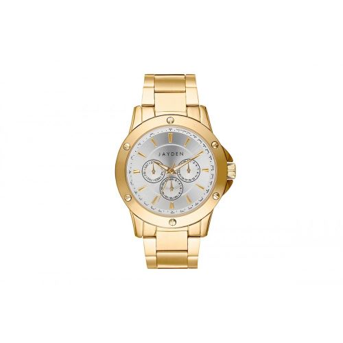 Montre Mixte Jayden à Quartz Cadran Argenté 42*50mm Et Bracelet Doré En Acier JD209