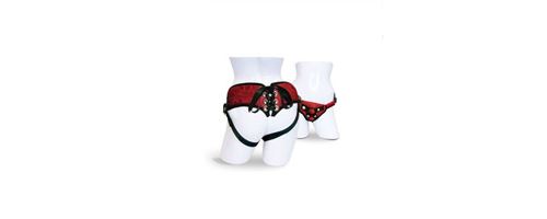 Harnais élégant en dentelle rouge