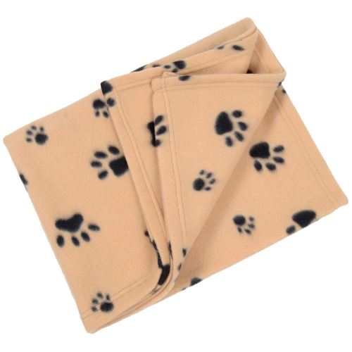 Meilleurs prix pour Couverture polaire, plaid pour chien chat 70 x 70 cm panier, corbeille, voiture, canapé beige - guizmax