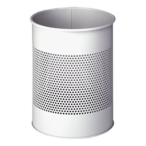 Durable 331010 corbeille à papier ronde 15 litres hauteur 31,5 cm en métal peint avec perforations coloris gris