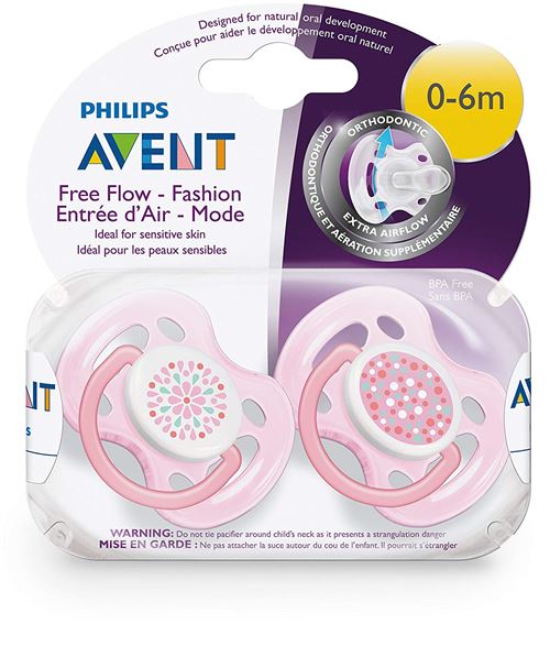 Philips Avent SCF180/26 Sucette Aérée Motif Tendance 0-6 Mois
