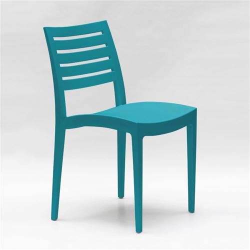 Chaise empilable polypropylène pour maison endroits publics et extérieur Grand Soleil Firenze, Couleur: Bleu