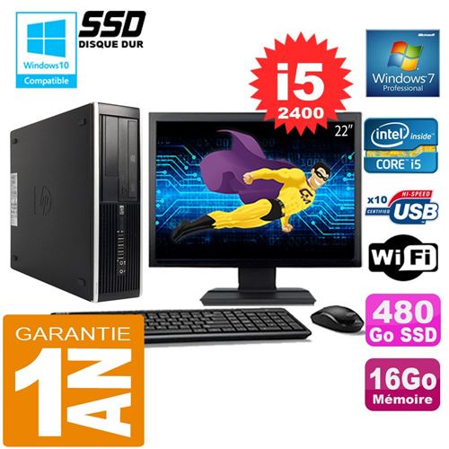 Pc hp compaq 8300 sff core i5-2400 ram 16go disque 480 go ssd wifi w7 ecran 22' État correct - Hewlett-Packard reconditionné disponible sur Fnac