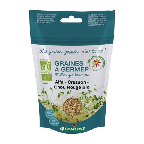 Graines à germer bio GermLine Alfa - Chou rouge - Cresson