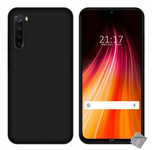 Housse etui coque pochette silicone gel fine pour Xiaomi Redmi Note 8T avec verre trempe - NOIR