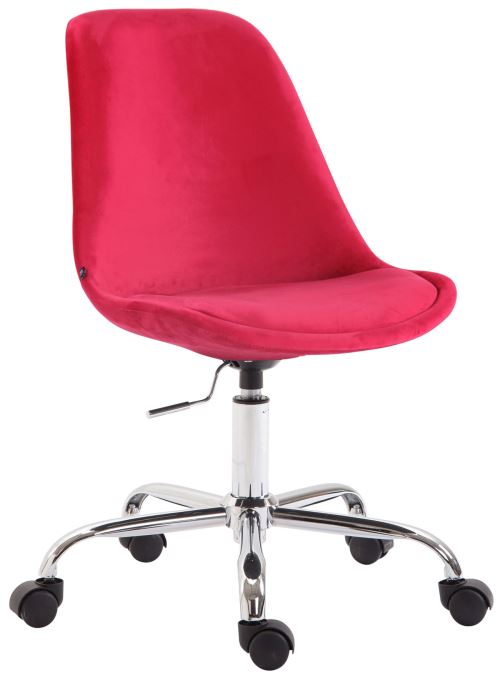Chaise de Bureau Toulouse en Velours Réglable en Hauteur et Pivotante- Couleur Rouge