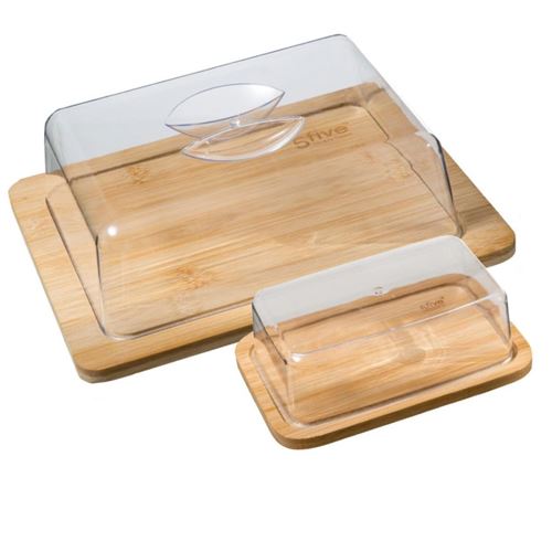 Boîte à Fromage & Beurrier Bambou 24cm Naturel