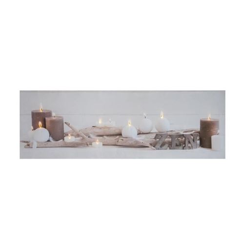Toile Imprimée 8 LED Zen 90cm Blanc