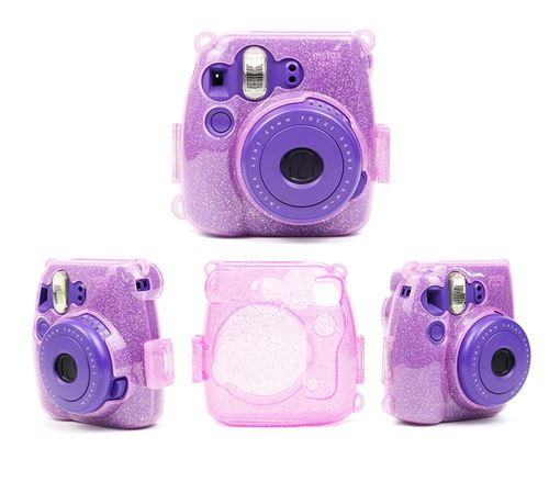 Étui de protection antichoc transparent brillant pour Fujifilm Instax Mini 8/ 8+/ 9 - Violet