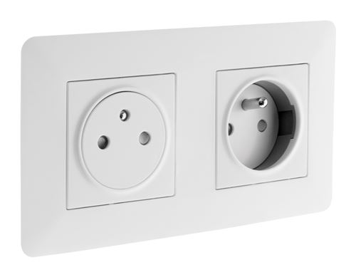 Zenitech - Double prise affleurante Artezo 2P+T + boîte - blanc
