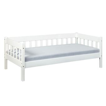 Lit Banquette en Bois "Trosin" 90x200cm Blanc - 1