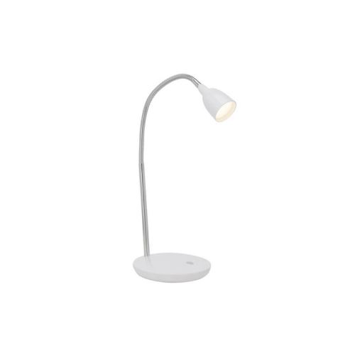 BRILLANT Lampe de bureau LED avec interrupteur 2,5 W hauteur 40 cm diametre 16 cm acier et blanc