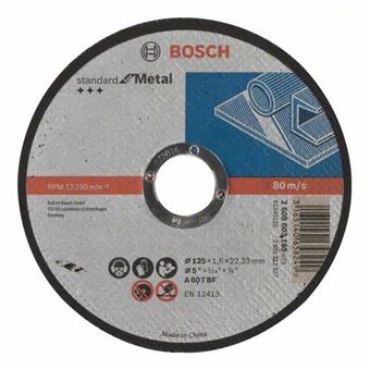 Disque à tronçonner BOSCH à moyeu plat Standard Pour le Métal 125X1.6 MM - 2608603165 - 1