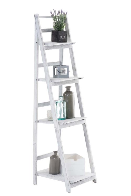Étagère escaliers KIRSTEN - Couleur Blanc antique