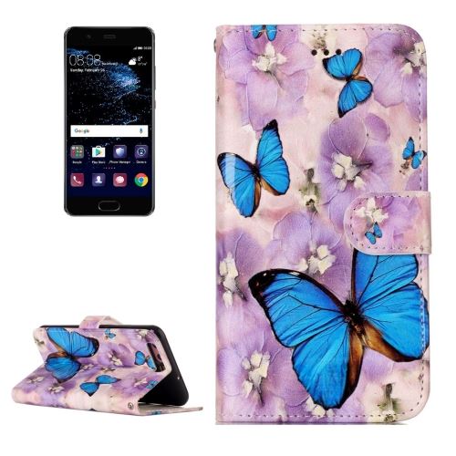 Huawei P10 Housse Etui Cuir PU Violet papillon ALS47543