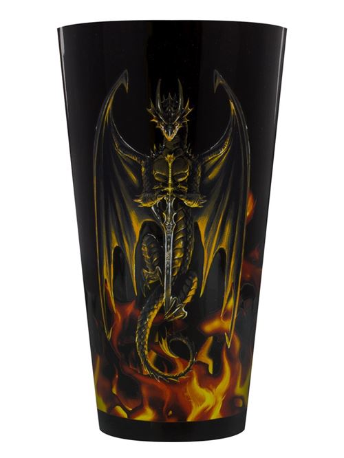 Anne Stokes Verre Dragon Warrior noir