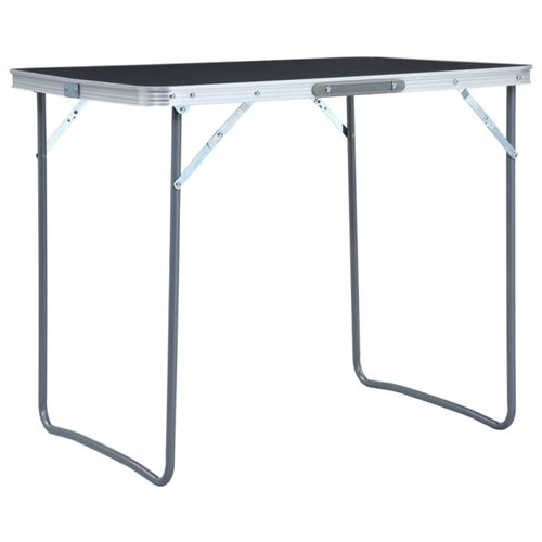 Tavolo Da Campeggio Pieghevole Telaio In Metallo 80x60cm Grigio - Vidaxl