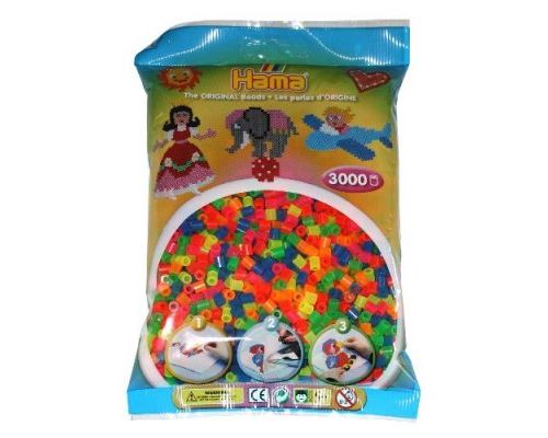 HAMA 201-51 Midi Sachet 3000 perles mélange Néon