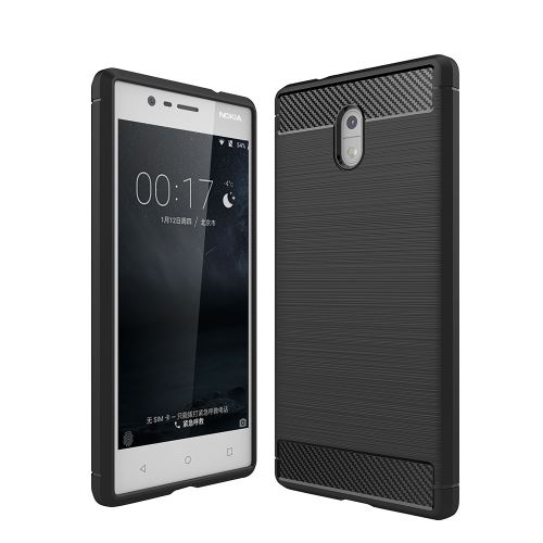 Nokia 3 Coque Protection TPU Effet Carbone Brossé Noir ALS54375